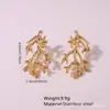 Brincos de Tarraxa de Aço Inoxidável Banhados a Ouro em Alta Venda Brincos de Folha de Aço Inoxidável Personalizados Brincos de Folha Banhados a Ouro da Moda de Luxo Leve