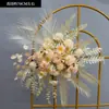Nuevo estilo boda estilo grande arreglo de suelo flor simulación flor de seda producto terminado decoración arreglo de flor de eucalipto guía de camino escenario T arte floral de boda