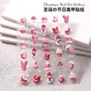 Pegatinas para Uñas Navideñas Arena Roja Láser Dibujos Animados Copo de Nieve 3D Lazo Papá Noel Pegatinas de Decoración para Uñas