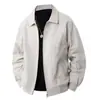 Chaqueta Rígida de Lona Lavada de Peso Pesado para Hombre Ropa de Primavera Corta de Gama Alta Empalme Desestructurado Chaqueta Harrington