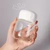 Copo de Água Portátil, Copo Shaker de Vidro Borossilicato Alto, Copo Fofo e Gordinho, Copo de Água de Vidro Resistente a Altas Temperaturas, Garrafa de Vidro para Aveia com Escala