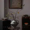 Vaso Cerâmico, Vaso de Grés, Arranjo de Flores, Hotel B&B Artesanal Retrô, Flores Secas ao Ar Wabi-Sabi, Ornamentos Zen
