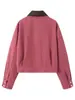 2026 Nueva Chaqueta Casual de Moda para Mujer con Cuello de Cuero de Pana para Exportación Transfronteriza en Estilo Europeo y Americano