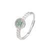 Plata esterlina S925 nuevo material peligroso jade productos A anillo de bolsa redonda nicho lujo ligero alto sentido anillo para niñas venta al por mayor