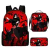 Set de Mochila Escolar de Tres Piezas de Naruto Transfronterizo para Estudiantes de Primaria y Secundaria, Mochila Infantil, Bolso de Hombro