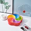 Caja de Frutas Compartimentada de Colores PP, Charola Cuadrada para Nueces y Dulces con Tapa para Sala de Estar, Caja Redonda con Sello para Prevenir la Humedad para Frutas