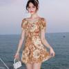 Traje de baño para mujer estilo 2026 con diseño conservador de corte cuadrado, adelgazante y que oculta el abdomen, talla grande con estampado floral para mujeres jóvenes de talla grande y mamás