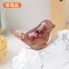 Gravel de cristal de venta cruzada más vendido, resina, lindo, pájaro con pan de oro, adornos, decoraciones de escritorio para el hogar, artesanías