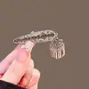 Novo Grampo de Cabelo com Franja Estilo Chinês com Toque de Luxo, Presilha de Cabelo com Strass para Testa e Lado, Grampo para Cabelos Soltos e Franja, Acessório de Cabelo Presilha de Bico de Pato