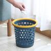 Cubo de basura doméstico sin tapa con anillo de presión, cubo sanitario simple, barril hueco para cocina y baño, color de contraste, papelera al por mayor