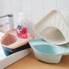 Estante de Almacenamiento Triangular para Fregadero Cesta de Almacenamiento para Drenaje de Cocina Estante de Red Filtrante para Residuos de Alimentos de Fregadero Almacenamiento de Frutas Azul