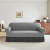 Nueva Funda Elástica Jacquard de Color Sólido para Sofá Estilo Falda Protector de Sofá a Prueba de Polvo Funda Universal para Polvo de Sofá