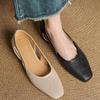 Sapatos Femininos de Couro Macio Perfurados Estilo Francês Ultra Macios Sandálias Respiráveis Salto Bloco Quadrado Baixo Salto Primavera/Verão 2026 Tamanho 40