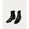Botines Coreanos Elegantes Simples Versátiles para Mujer con Tacón Oculto de 7cm Punta Cuadrada Botas Elásticas Estilo Elegante Cierre Trasero Botas Adelgazantes