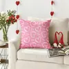 Funda de Almohada Roja Transfronteriza para el Día de San Valentín con Letras y Corazones, Almohada Festiva, Cojín para Cabecera, Cojín para Sofá, Dormitorio, Sala de Estar