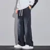 Calça jeans patchwork vintage desgastada para homens, novo estilo de verão, design de alta rua americana, calça casual solta reta de perna larga