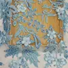 Hecho a mano tridimensional personalizado flor uña cuenta lentejuelas bordado plano tela punto vestido de novia cheongsam estilo chino Hanfu bordado