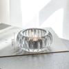 Nordic Simple ins Style Flat Bead Glass Tea Candle Holder Mesa de jantar romântica Decorações de atmosfera de férias em casa