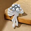 Broche de Lazo de Perla Femenino Versátil Pin Decorativo Accesorio de Moda