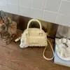 Bolsa de Bowling Estilo Coreano para Mulheres Nova Moda Primavera 2026 Bolsa de Ombro Simples Bolsa de Mão Tendência Bolsa Transversal Versátil