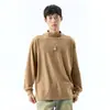 Roupas Masculinas Fengshe / Camiseta Térmica Masculina Manga Longa Gola Alta Meia Estação Outono/Inverno Top Americano Solto