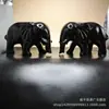 Adornos de jade negro obsidiana para protección del hogar, un par de elefantes para decoración de oficina, entrada de feng shui para sala de estar, regalo absorbente de agua y atractor de riqueza
