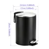 Cubo de basura redondo con tapa abatible negro mate transfronterizo, cubo de limpieza doméstico de ralentización silenciosa operado con pedal y tapa, venta al por mayor