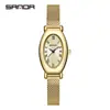 Reloj de Mujer Ofns Más Vendido de Alto Valor, Elegante Reloj de Cuarzo Ovalado Retro para Mujer con Esfera de Nácar, Pequeño Reloj Verde Impermeable