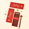 Palillos para ganar dinero Qinglan en stock 5 pares de palillos caja caja de regalo caja de embalaje palillos de titanio palillos de madera de ala de pollo caja de papel caja vacía