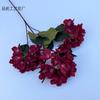 Hortensia de 3 cabezas, flor artificial, hortensia silvestre, decoración de boda, hilera de flores, guía de camino, arreglo floral, decoración fotográfica, flor artificial, hortensia de comercio exterior