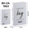Decoração simples de livro falso em inglês preto, branco e cinza para decoração suave de casa, adereço de exibição, fundo popular para fotos, livro de simulação dobrável