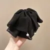 Pinza para coleta de lunares de gasa de alta gama estilo coreano con lazo, nuevo y elegante pasador de pelo esponjoso, pinza de garra para la parte trasera de la cabeza, accesorio para el cabello