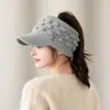 Gorra de béisbol abierta para mujer de otoño e invierno para deportes al aire libre, adelgazante, versátil, moderna, gorro de punto cálido al por mayor