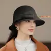 Nuevo Sombrero de Fieltro de Lana de Marca de Moda para Mujer, Sombrero de Cubo Redondo Estilo Coreano Otoño e Invierno, Sombrero Cloche Británico Retro Versátil de Celebridad de Internet