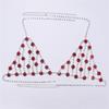 Accesorios de diamantes de imitación de AliExpress, cadena de pecho sexy de lujo para discoteca, cadena corporal con borlas sencillas y modernas para mujer, venta al por mayor