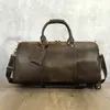 Bolsa de Viagem Masculina Couro Crazy Horse Transfronteiriça com Rodas e Compartimento Independente para Sapatos Mala de Viagem Bolsa de Viagem
