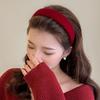 Aro de pelo rojo para la cabeza, cueva para mujer, Año Nuevo, otoño e invierno, aro de cabeza alto con prensado en la parte superior, pinzas para el cabello, accesorios para el cabello de Año Nuevo 2023 para mujer
