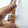 1-1.5cm Estilo Étnico Colorido Poliéster Jacquard Rombo Cinta Tejida Compleja Decoración del Hogar Correa para Equipaje Ropa de Moda