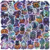 50 Pegatinas de Graffiti Láser de Dibujos Animados para Halloween para Decorar Cuadernos y Maletas, Impermeables para Bricolaje, Venta al por Mayor Transfronteriza