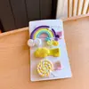 Grampo de Cabelo Infantil Coreano Super Fofo Nuvem Arco-Íris Pirulito Presilha Princesa Moda Presilha Grampo Fofo Acessórios de Cabelo