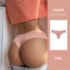 Comercio Exterior Europeo y Americano Talla Europea Chic Inglés Canalé Seda de Hielo sin costuras Tanga de borde ondulado para mujer talla grande cintura baja Cadera Melocotón