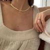 Moda Ins Minimalista Gargantilla Hueso de Serpiente Collar Corto Accesorios de Mujer Estilo Versátil Cool Cadena Clavícula Hoja Estilo Ins