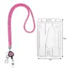 Cubierta para tarjeta de identificación de empleado de Amazon tarjeta de trabajo cordón de cristal hebilla retráctil de fácil extracción insignia para tarjeta perforada colgante para llaves