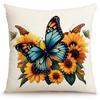 Funda de almohada de lino con diseño de mariposa, funda de almohada con estampado de girasol amarillo, funda de almohada decorativa para sofá del hogar transfronteriza