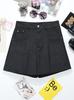Shorts de Mezclilla Sueltos para Mujer Petite, Nuevo Diseño de Otoño, de Cintura Alta, Adelgazantes, Shorts de Pierna Ancha para Exteriores 9662