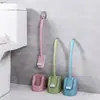 Juego de cepillo para inodoro para uso doméstico, cepillo de baño de silicona para inodoro con base, cepillo limpiador de inodoro