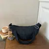 Outono 2026 Nova Elegante Simples Listrada Grande Capacidade Fashionável Alta Qualidade Textura Versátil Ombro Transversal Bolsa Bolinho