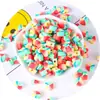 Fatias Coloridas de Argila Macia Desenhos Animados de Frutas Letras em Inglês Perfuradas Conjunto de Argila Macia Material de Argila Macia para Pulseira