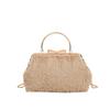 Bolsa de pelúcia com lantejoulas para outono e inverno 2024 nova moda bolsa transversal com corrente de ombro doce bolsa portátil tipo concha