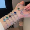 Pulsera Colgante Ovalado Flor de Circonita Cúbica Estilo Coreano Lujo Ligero Sensación de Alta Gama Anillo de Mano Moda Exquisito Versátil Joyería de Mano Venta al por Mayor